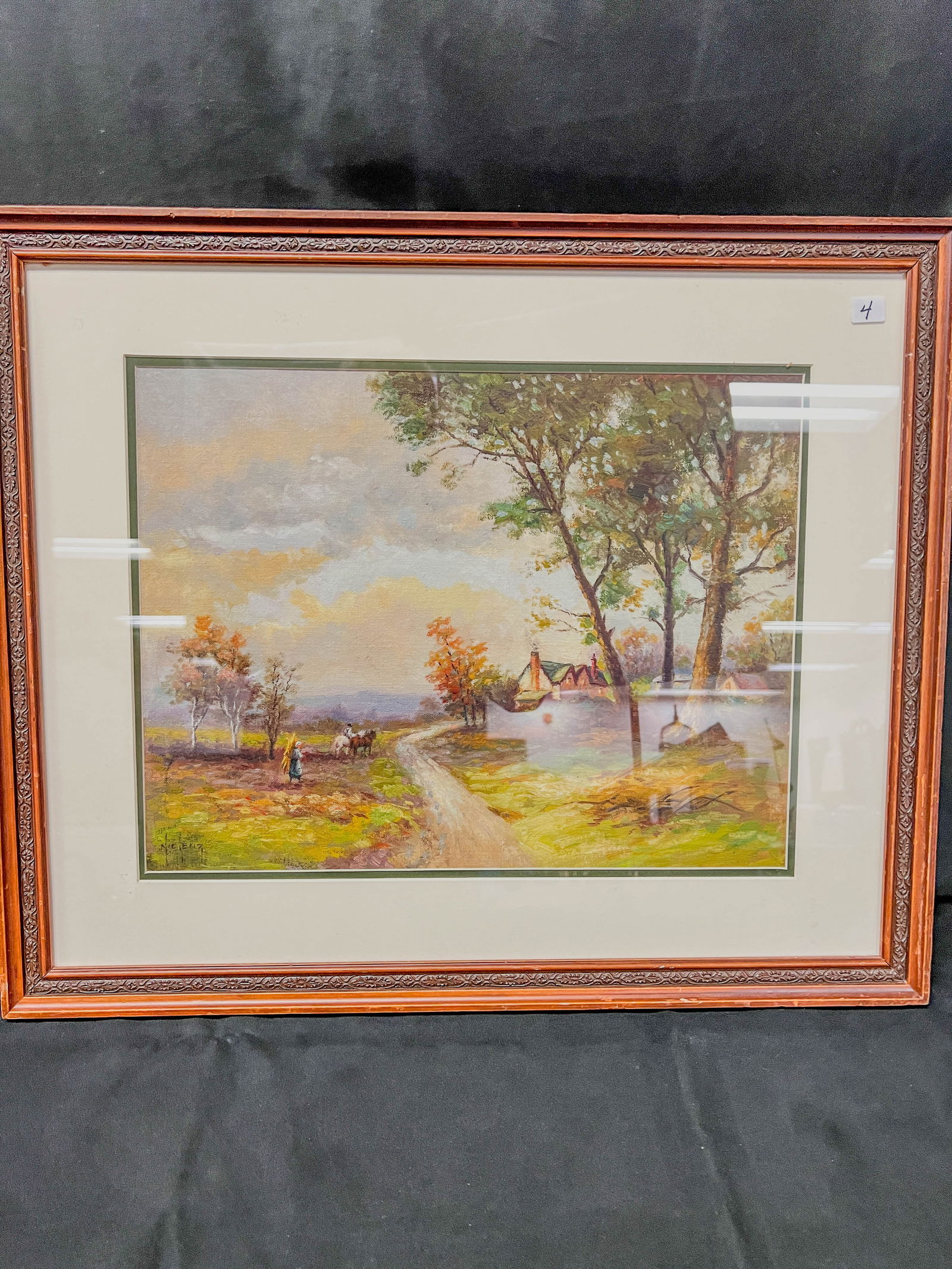 Nic Lenz Oil on Board Landscape c. 1940's (1 of 7)