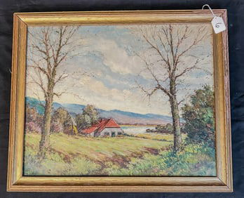 Arts and Crafts Oil on Canvas c.1920's, Signed