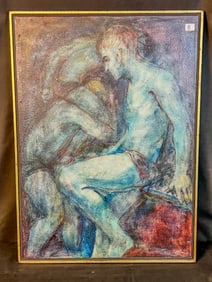 William Boissevan "The Young Men" Oil on Board c.1940's