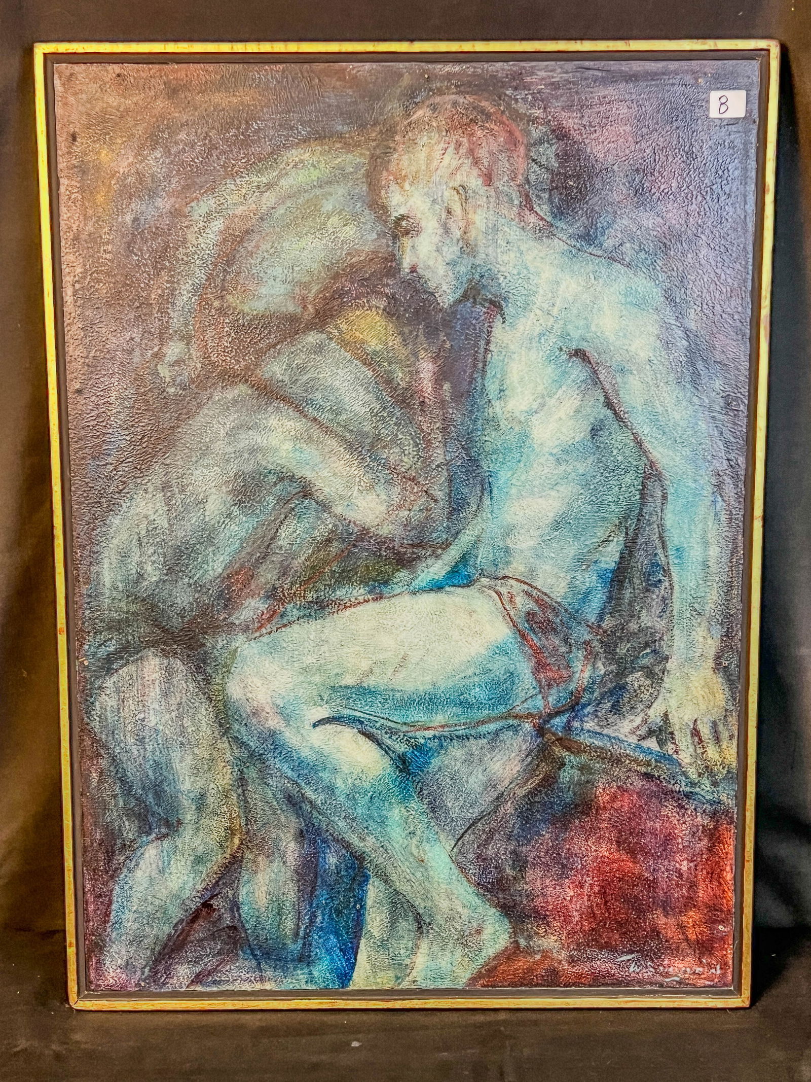 William Boissevan "The Young Men" Oil on Board c.1940's (1 of 7)