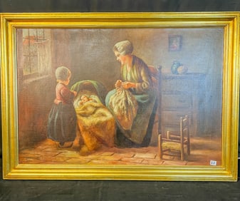 Nic Lenz Oil on Canvas C.1930's