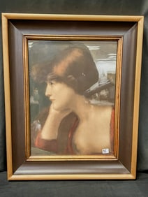 Hand Colored Print Woman's Portrait c.1900