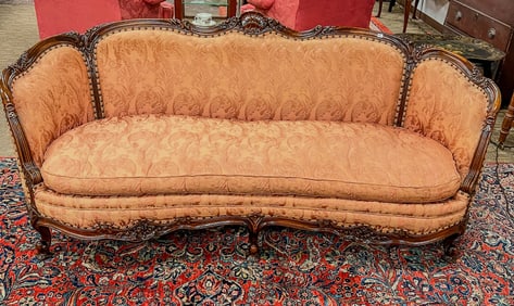 1920's French Style Mahogany Carved Sofa