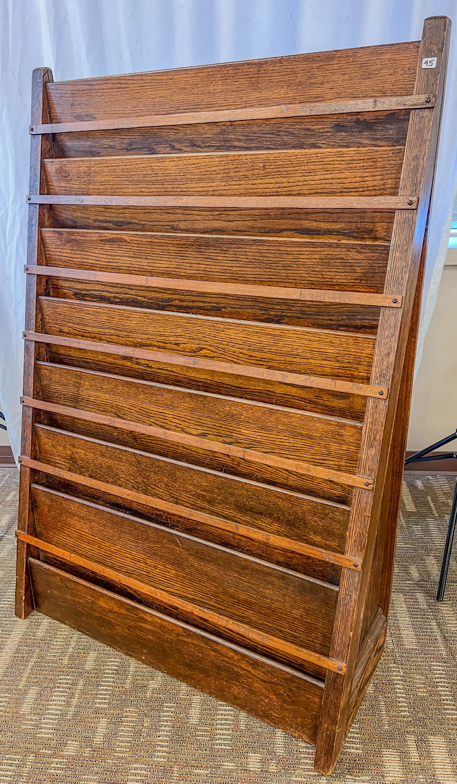 Tiger Oak Magazine Rack c.1900 (1 of 4)