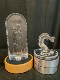 Lalique Crystal Madonna and Fish Ring Dish
