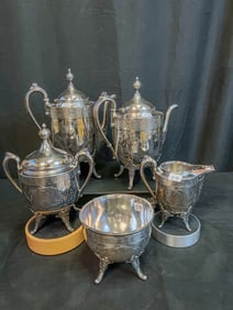 Reed and Barton Victorian 5 Piece Teaset C.1880's