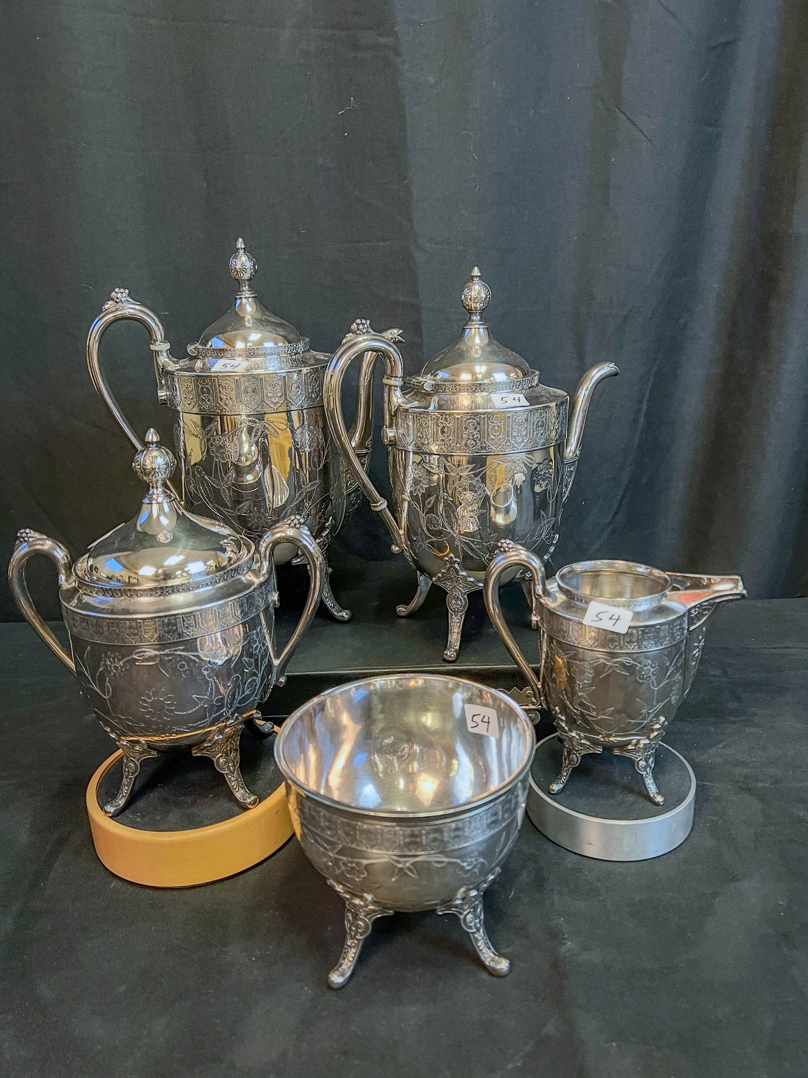 Reed and Barton Victorian 5 Piece Teaset C.1880's (1 of 17)