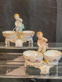 Early Meissen Salt Dips with Putti