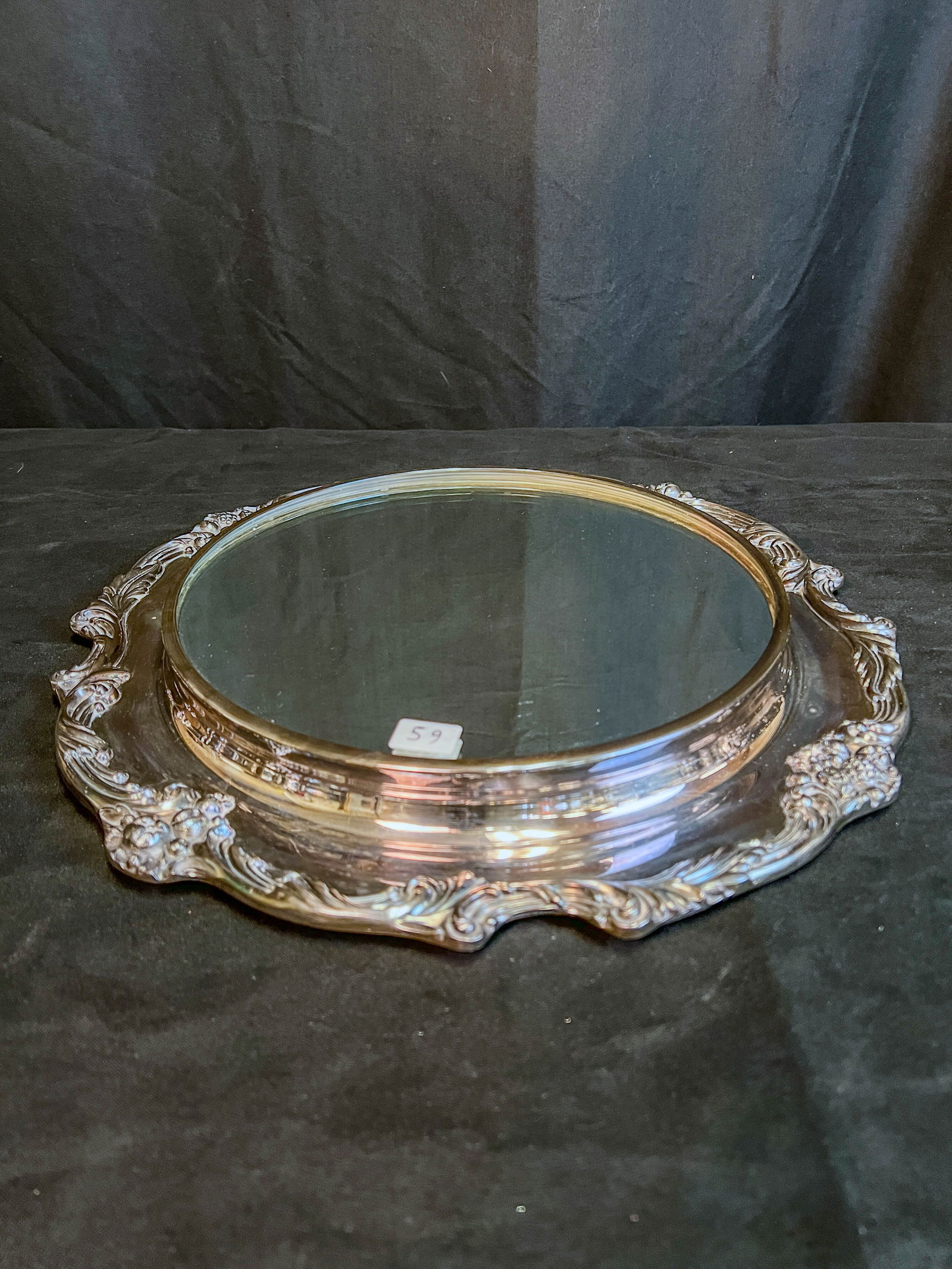 Silverplate Mirrored Dresser Stand (1 of 4)