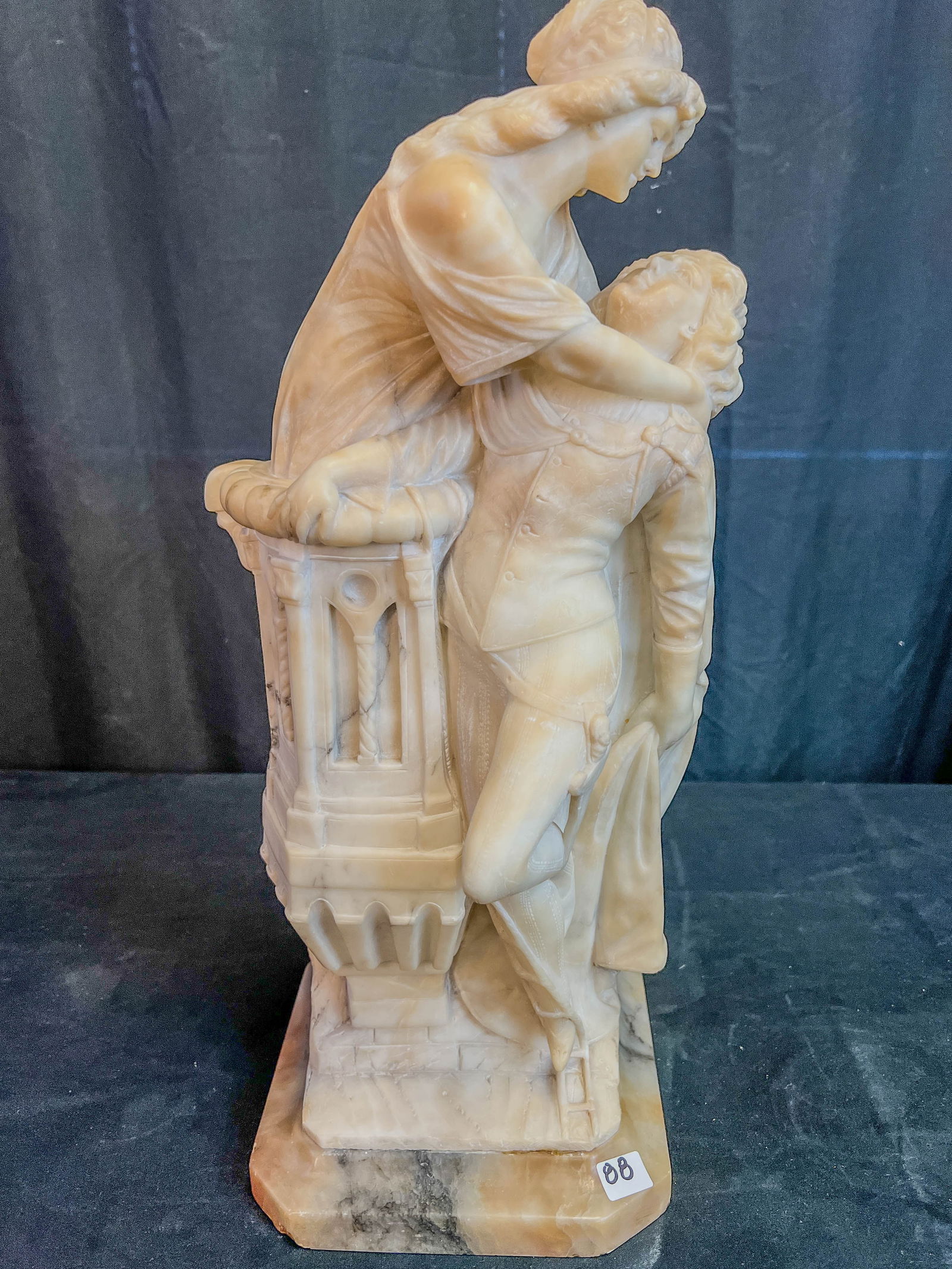 Marble Romeo and Juliet Carved Marble Statue C. 1900 (1 of 8)