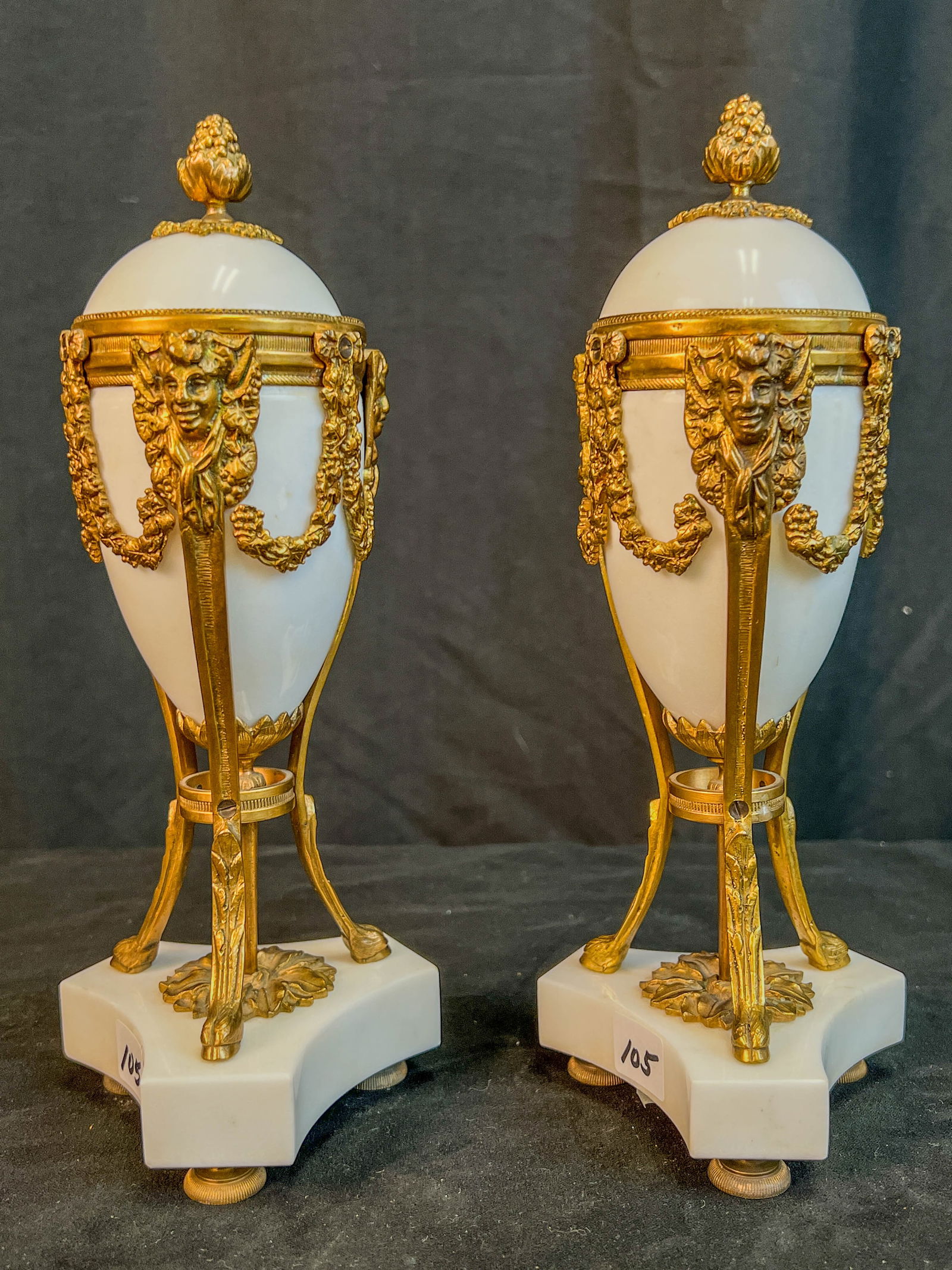 French Bronze Ormolu & Porcelain Cassolette Reversable Urn/Candle Holders C. 1800 (1 of 10)