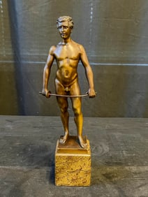 Spiro Schwatenberg Bronze Fencer Statue c. 1900