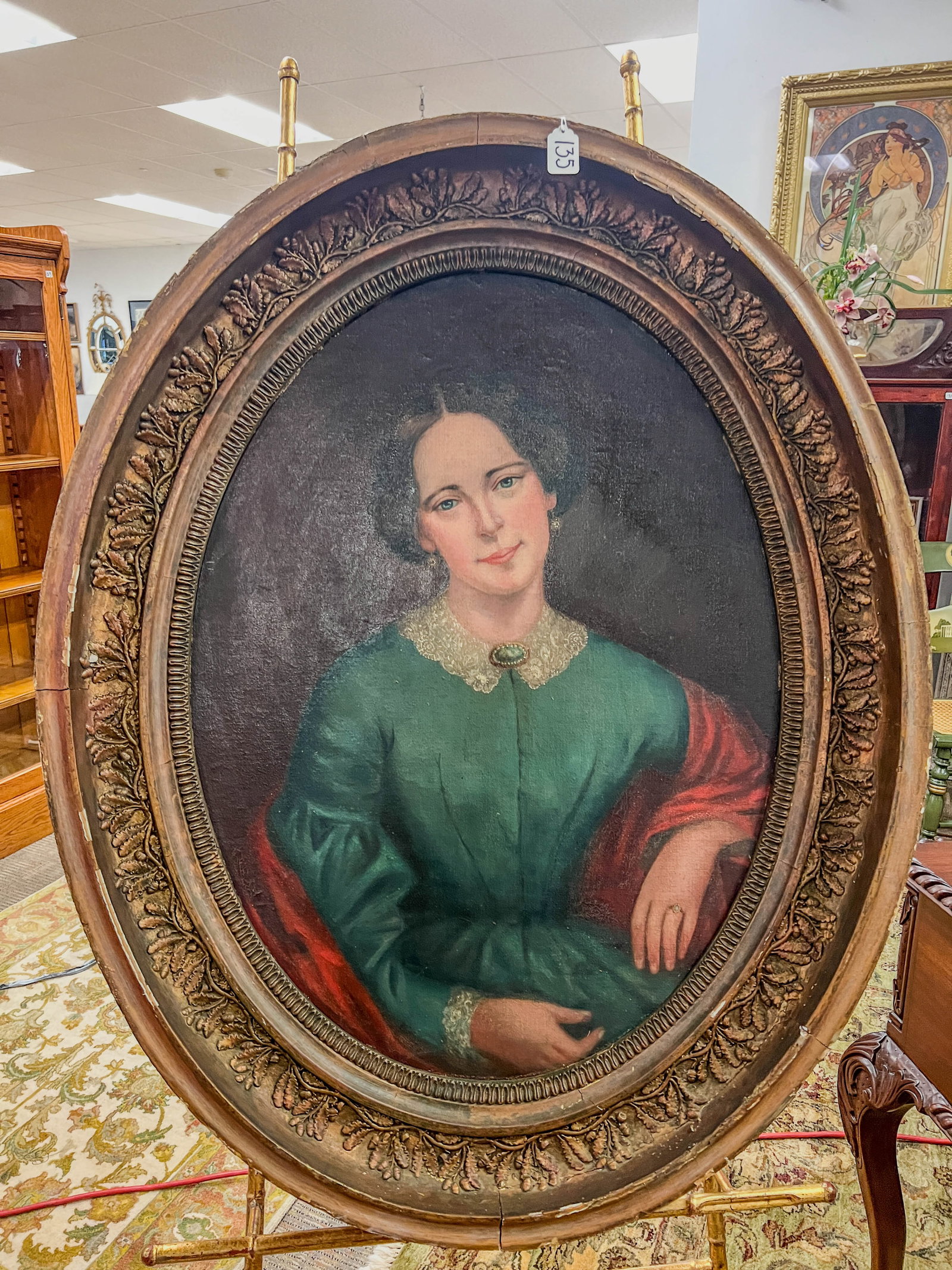 Large Victorian Portrait of Woman (1 of 9)