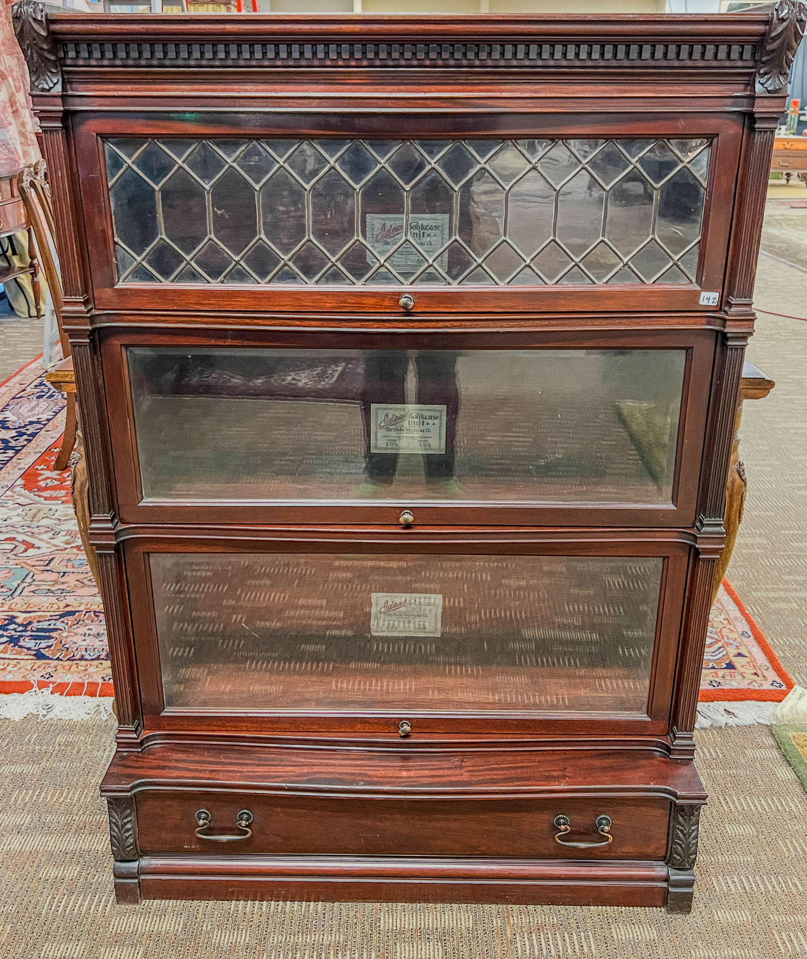 Globe Wernicke Mahogany Stacking Bookcase (1 of 9)