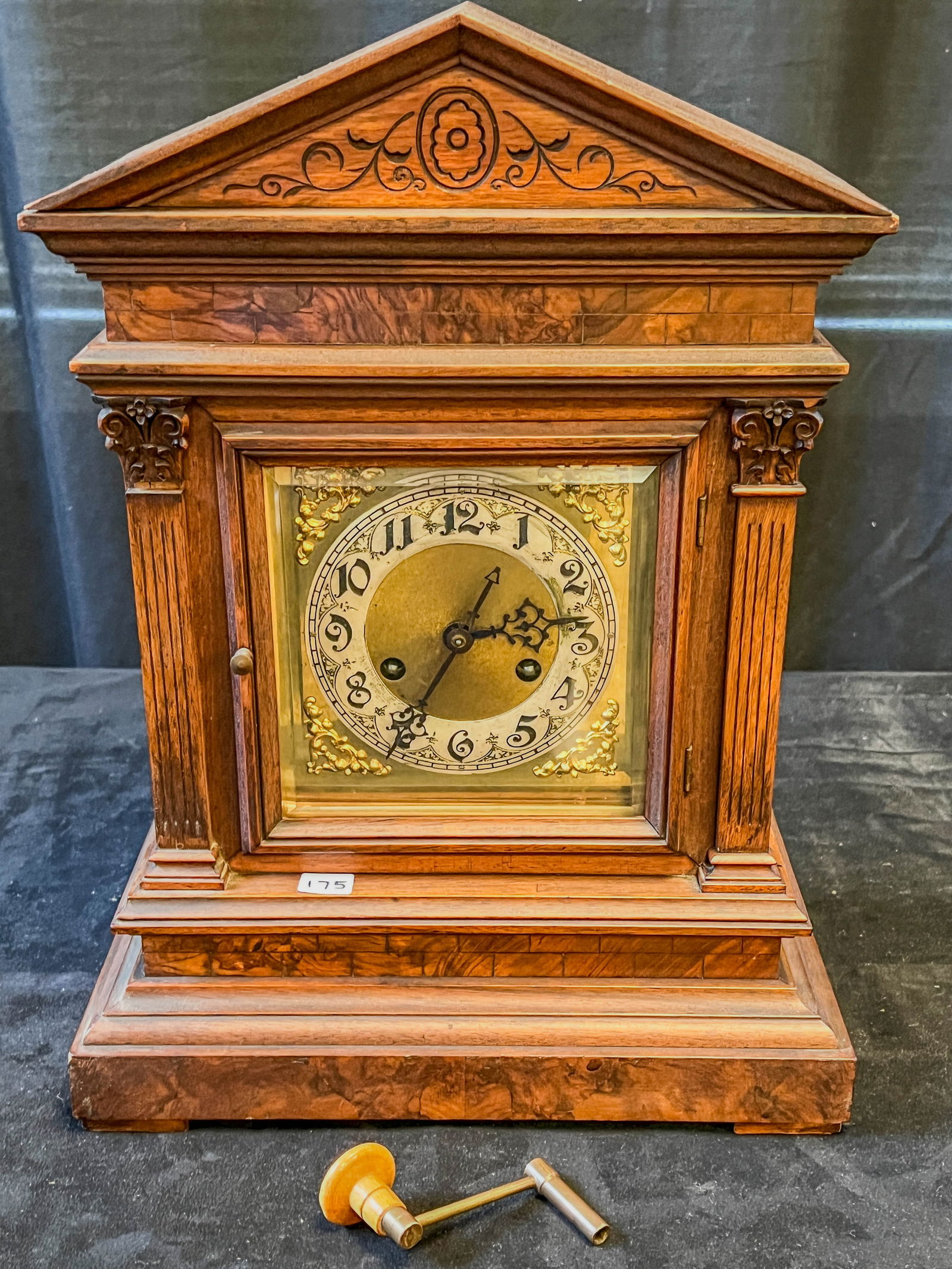 German Pediment Mantle Clock (1 of 10)