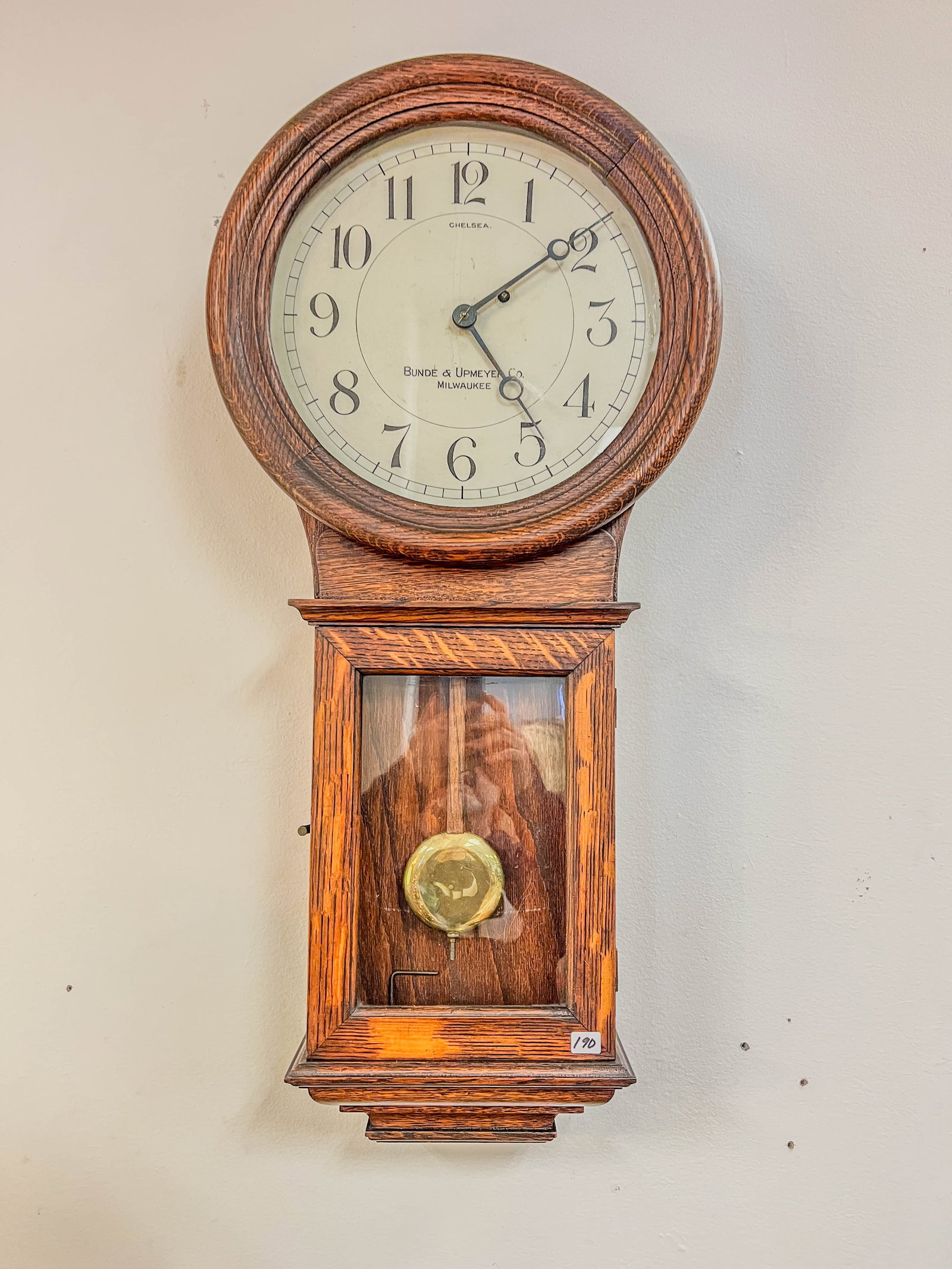 Chelsea Oak Wall Hung Advertising Bunde and Upmeyer Regulator Banjo Clock (1 of 6)