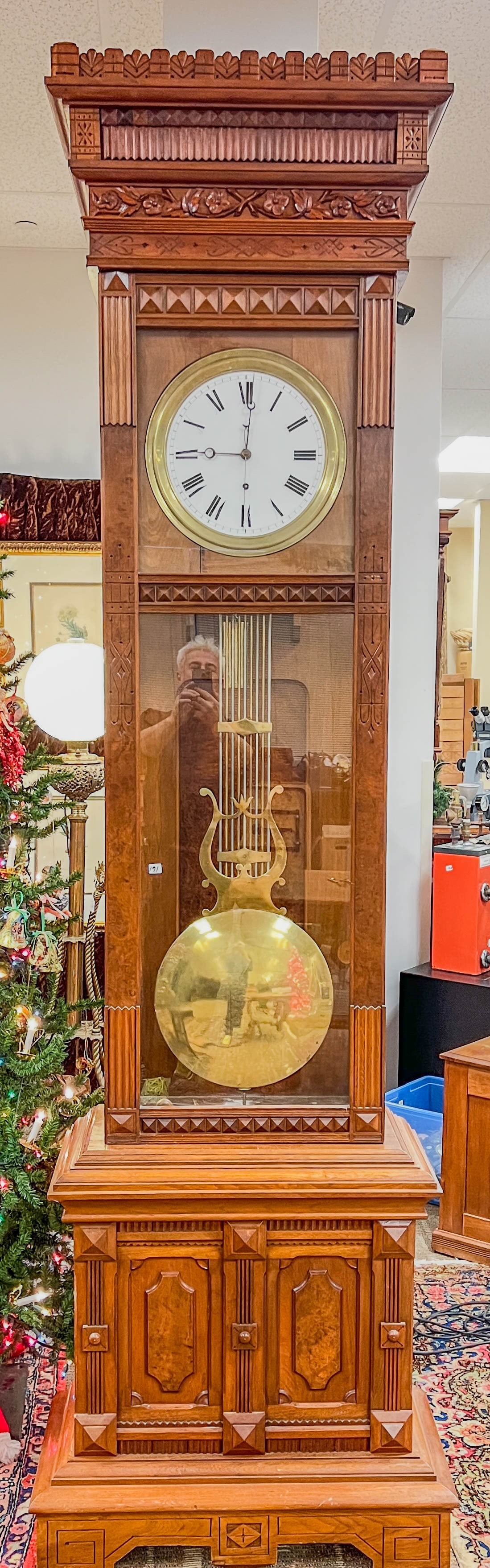 Jewelers Walnut Regulator Floor standing Clock c. 1880's (1 of 11)