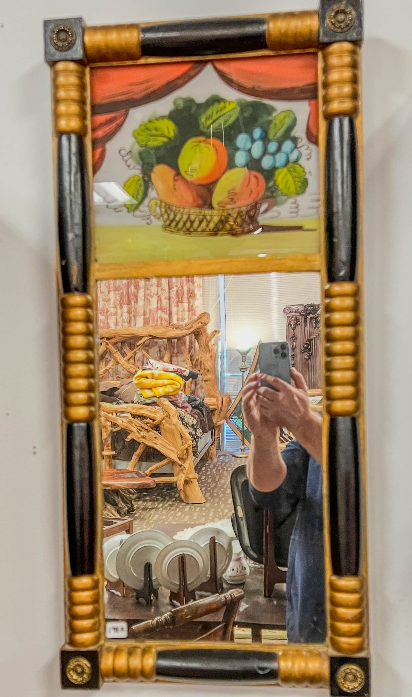 Federal Hand Painted Hall Mirror 1820-30 w/ Fruit (1 of 6)