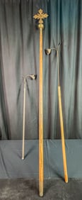 Antique Processional Staff and Church Candle Snuffers