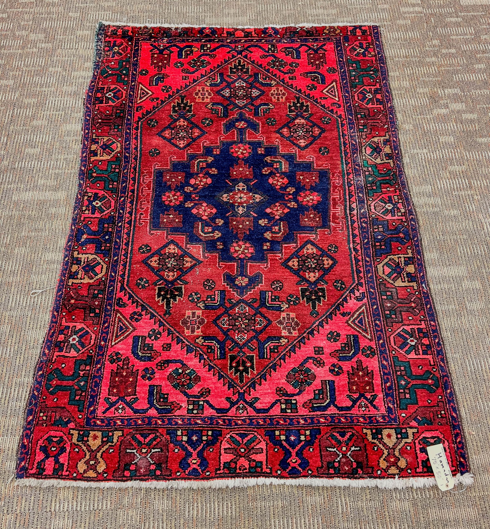 Antique Hamadan Hand Tied Wool Carpet (1 of 7)