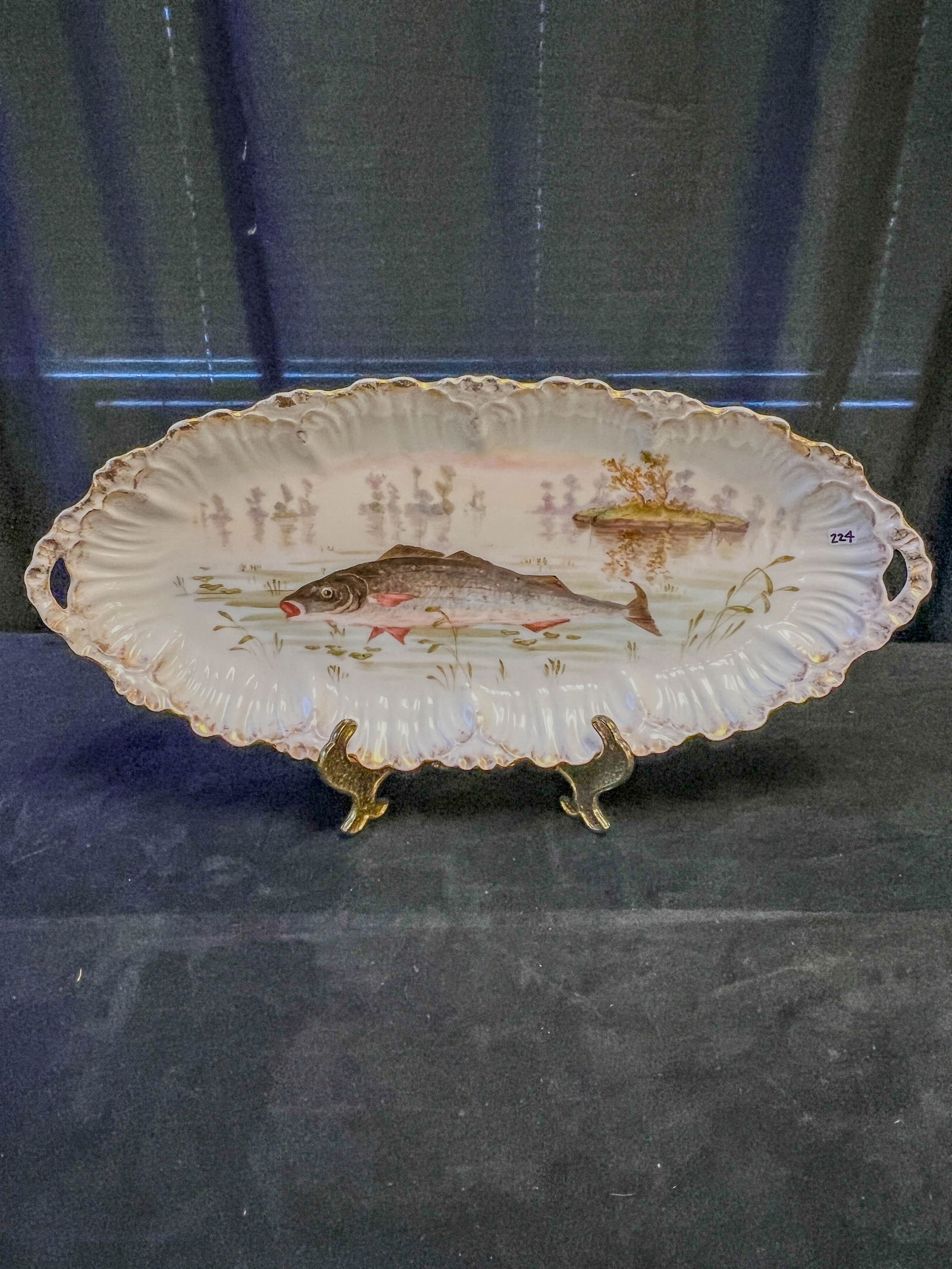 Victorian Hand Painted Fish Platter (1 of 10)