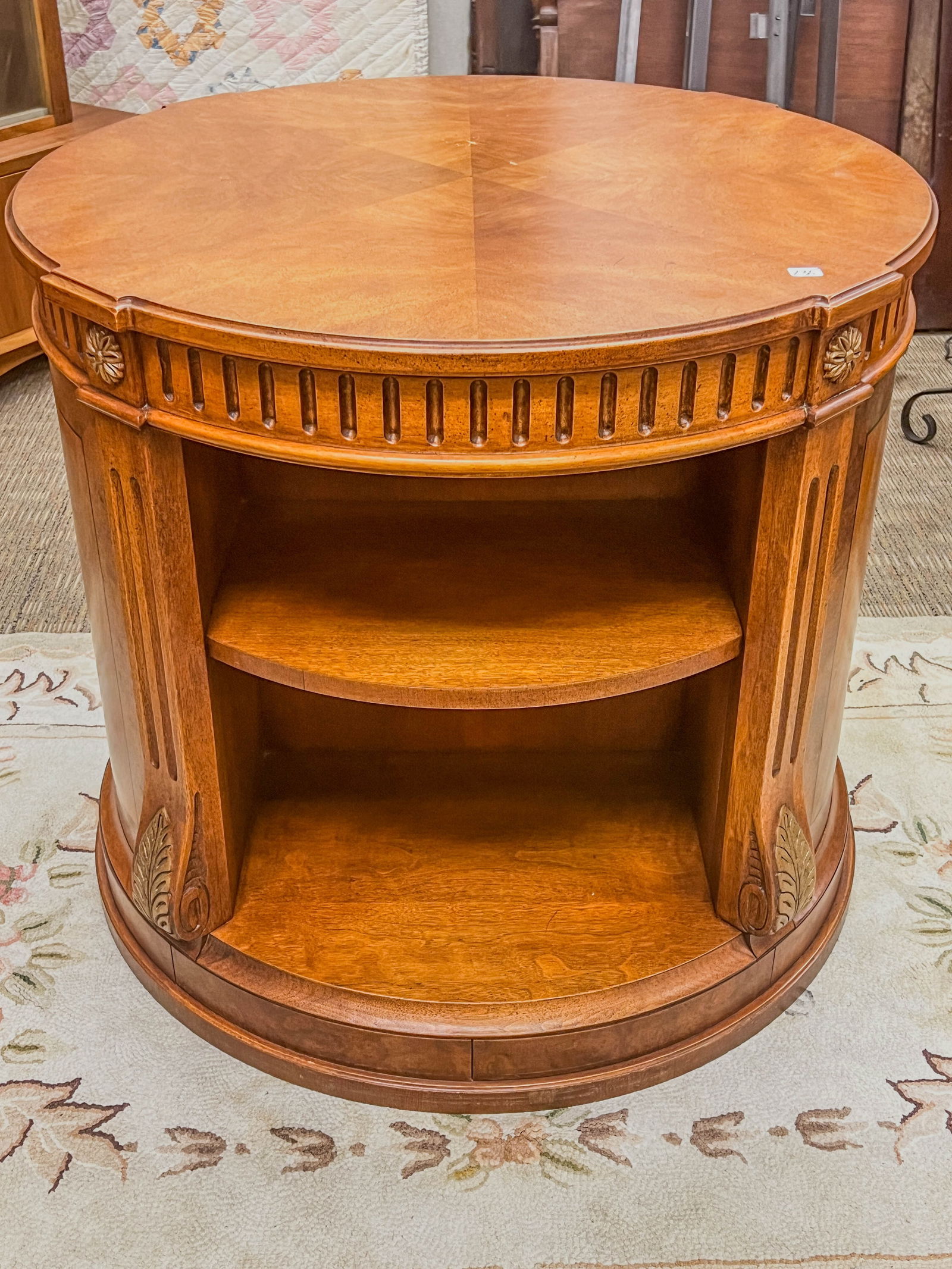 Circular End Table with Shelves (1 of 7)