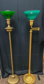 2 Floor Lamps with Case Glass Shades
