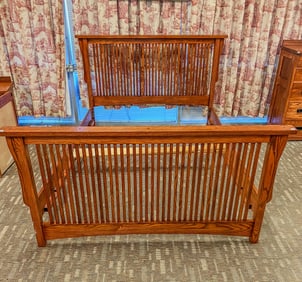 Amish Made Arts and Crafts style Queen Size Slat Mission Bed