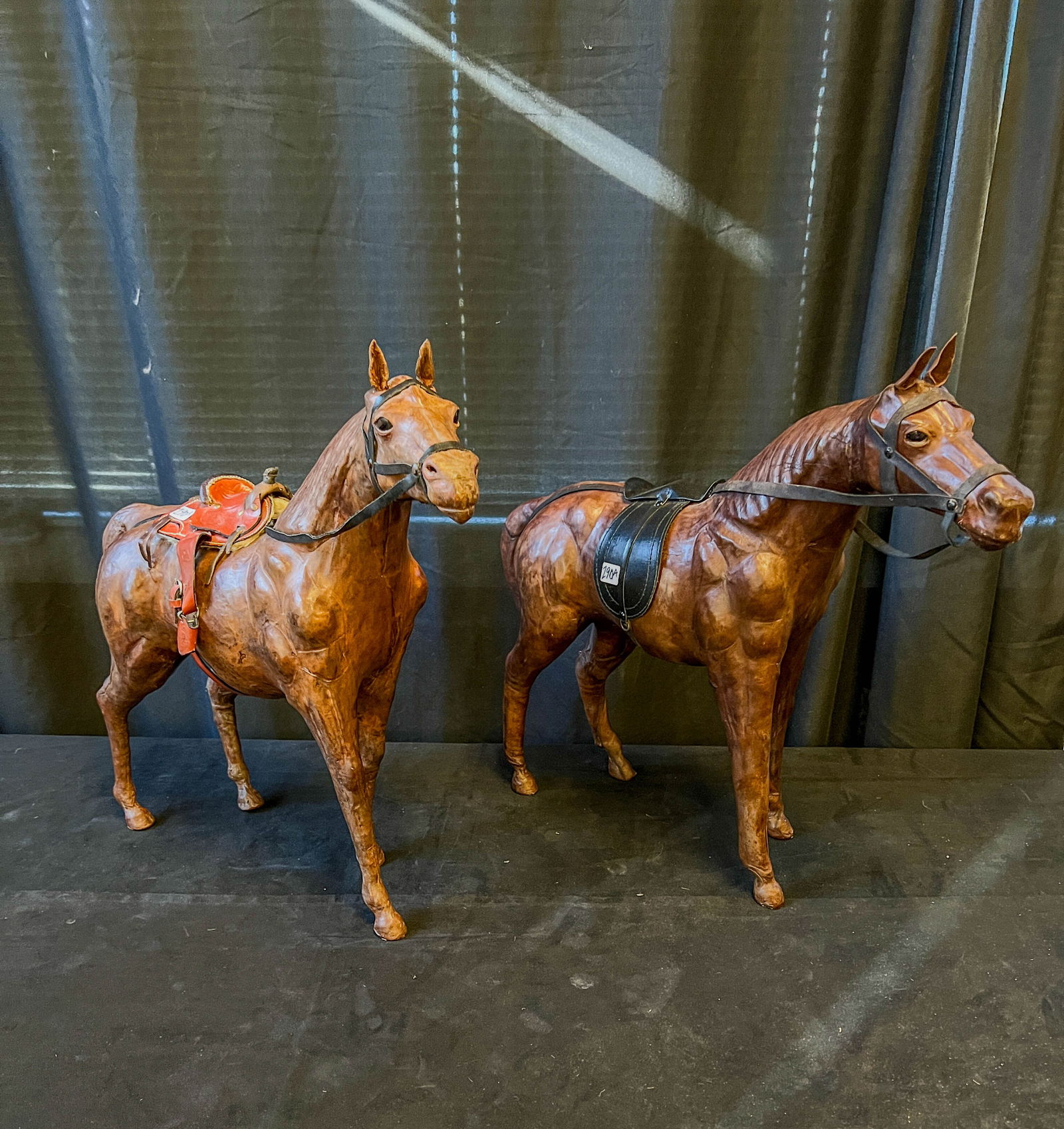 Two Leather Covered Folk Art Horses (1 of 7)