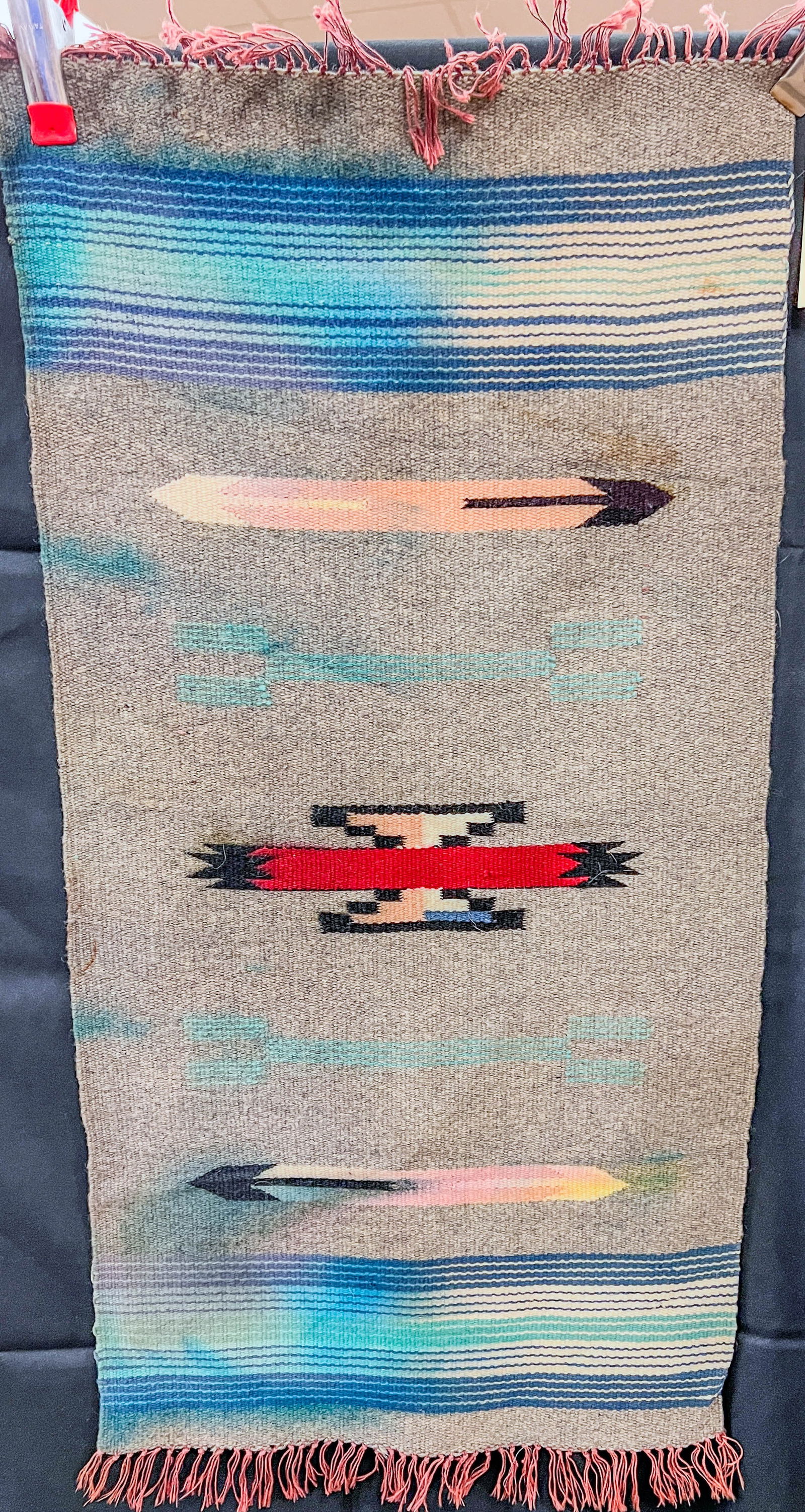 South West Native American Hand Woven Wool Rug (1 of 7)