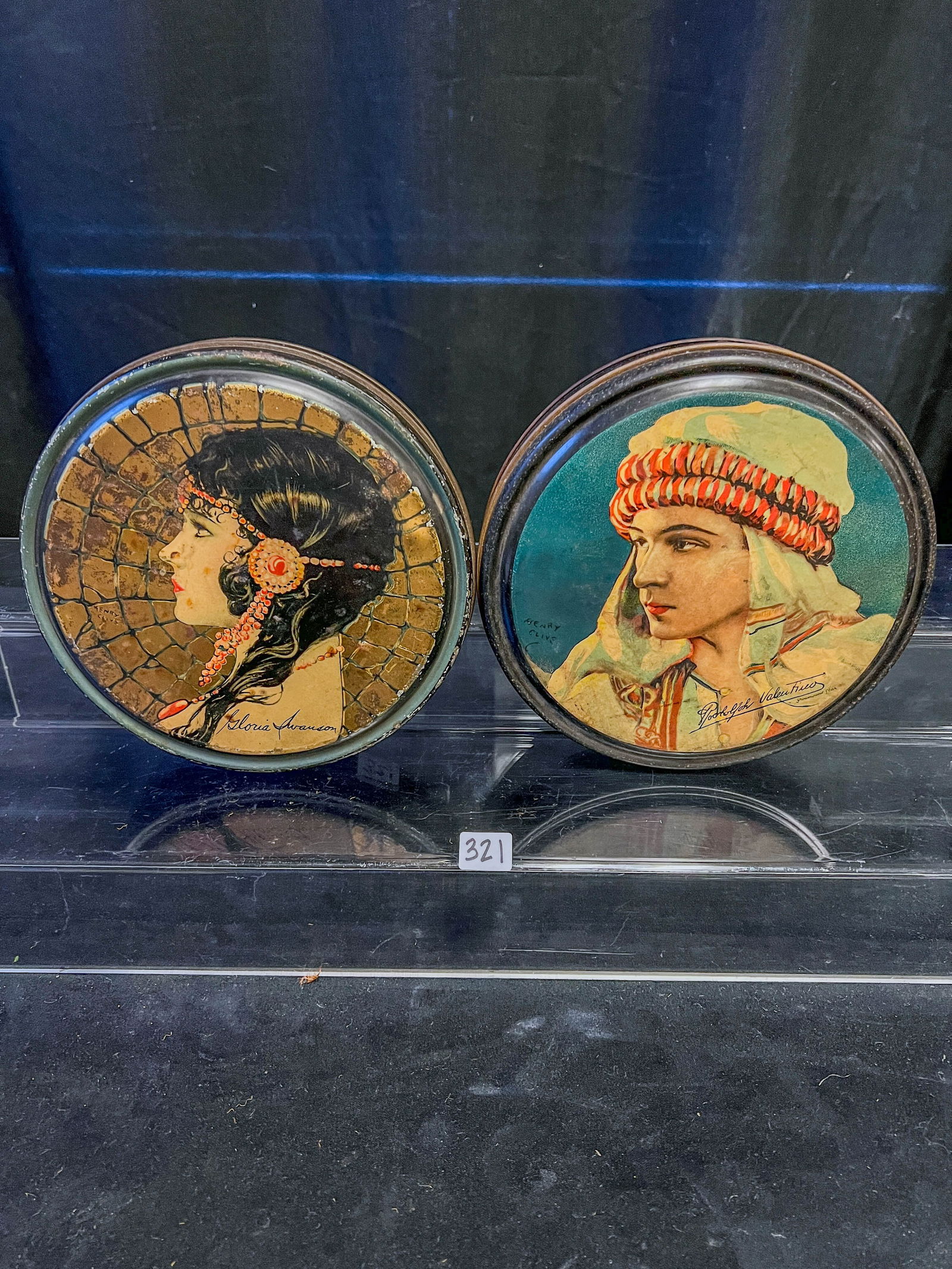 2 Canco Celebrity Tin Litho Beauty Boxes C. 1920's (1 of 7)
