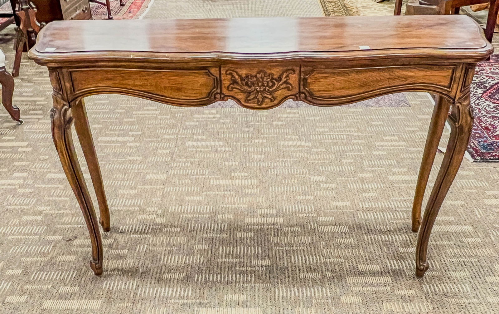 French Inlaid and Carved Entry Table (1 of 5)