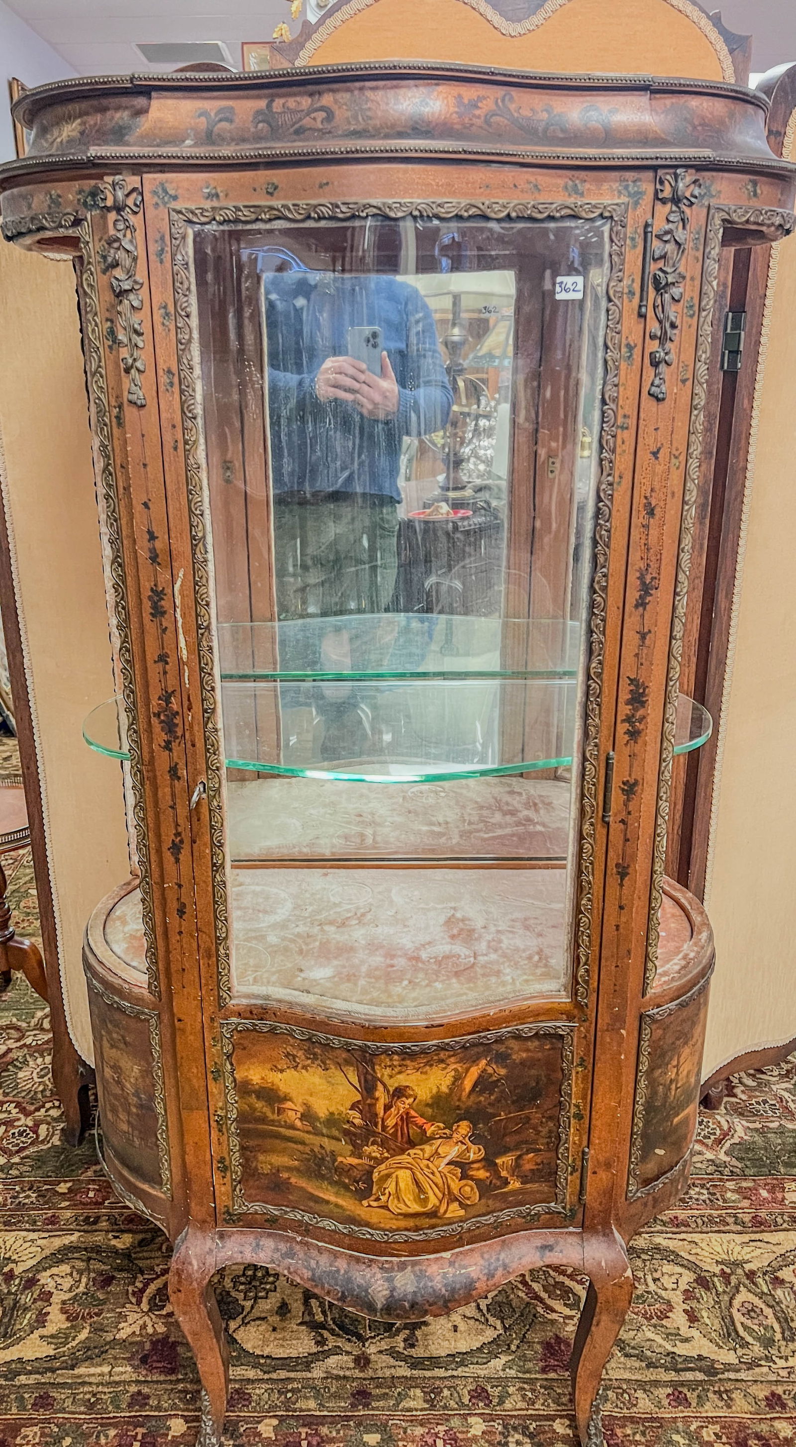French Vernis Martin Curio Cabinet with Painted Scenes (1 of 13)