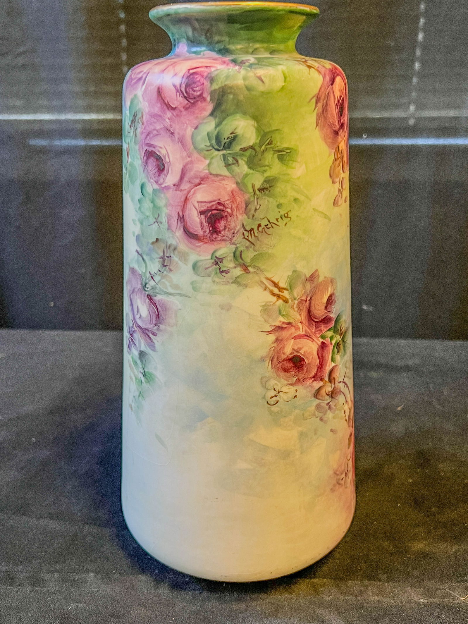 Limoges Hand Painted Vase, Signed C 1900 (1 of 6)