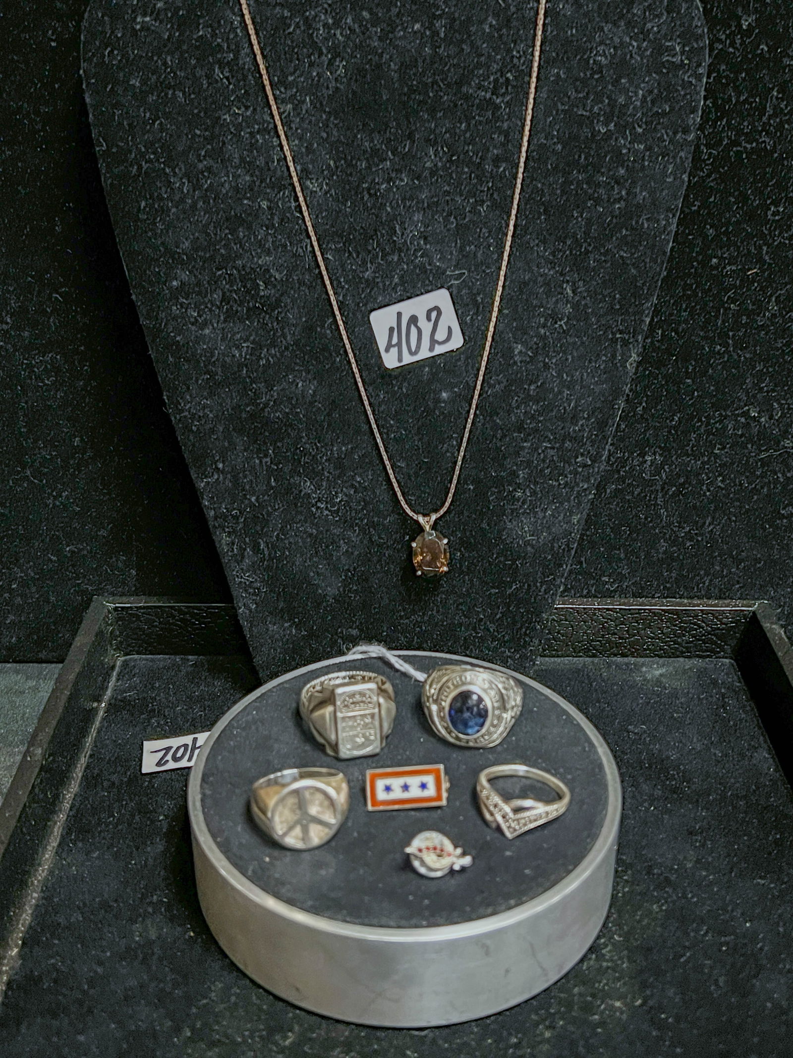 Group of Sterling Rings, Pins and Necklace (1 of 13)