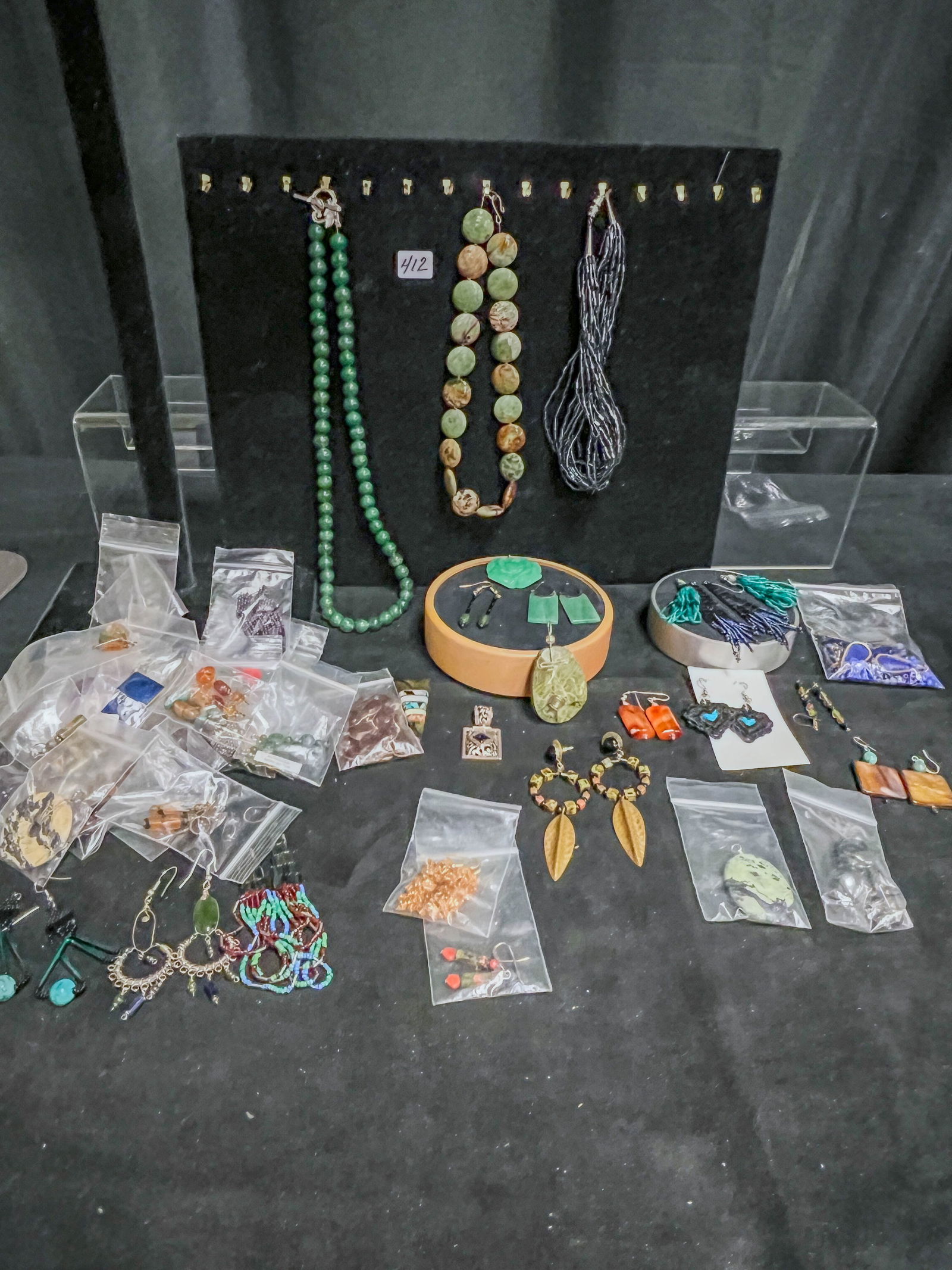 Group of Assorted Sterling, Stone and Jade Jewelry (1 of 7)