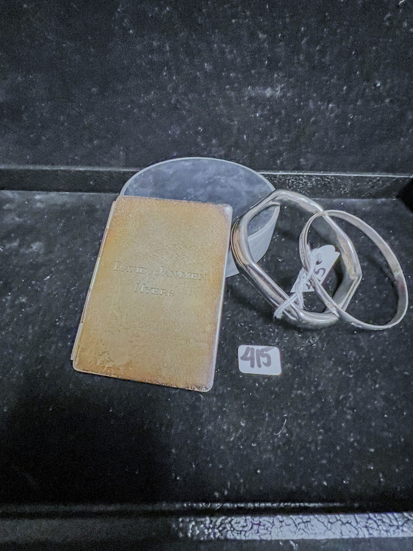 Sterling Monogramed Photo Case and 2 Silverplate Bracelets (1 of 7)