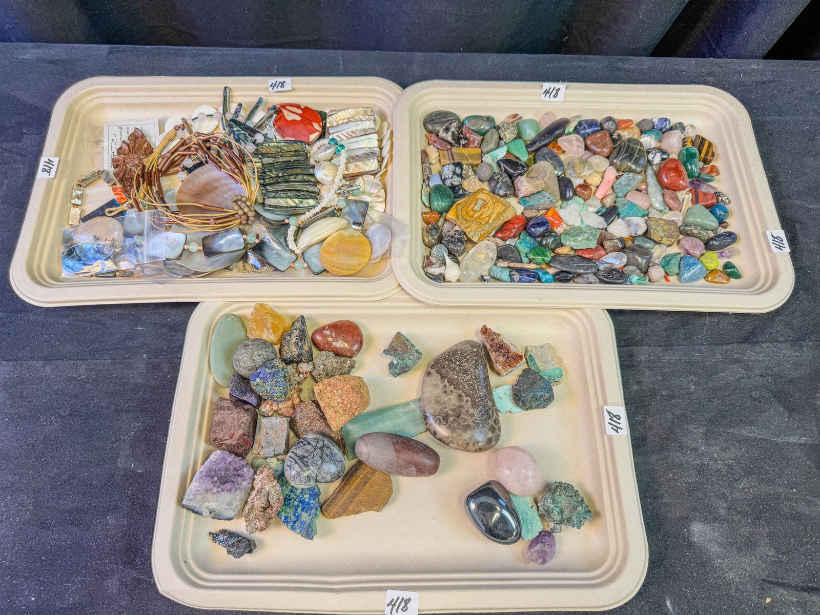 Large Group of Polished Rocks, Abalone Jewelry and More (1 of 4)