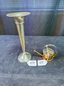 Cartier Sterling Miniature Watering Can and Trumpet Vase