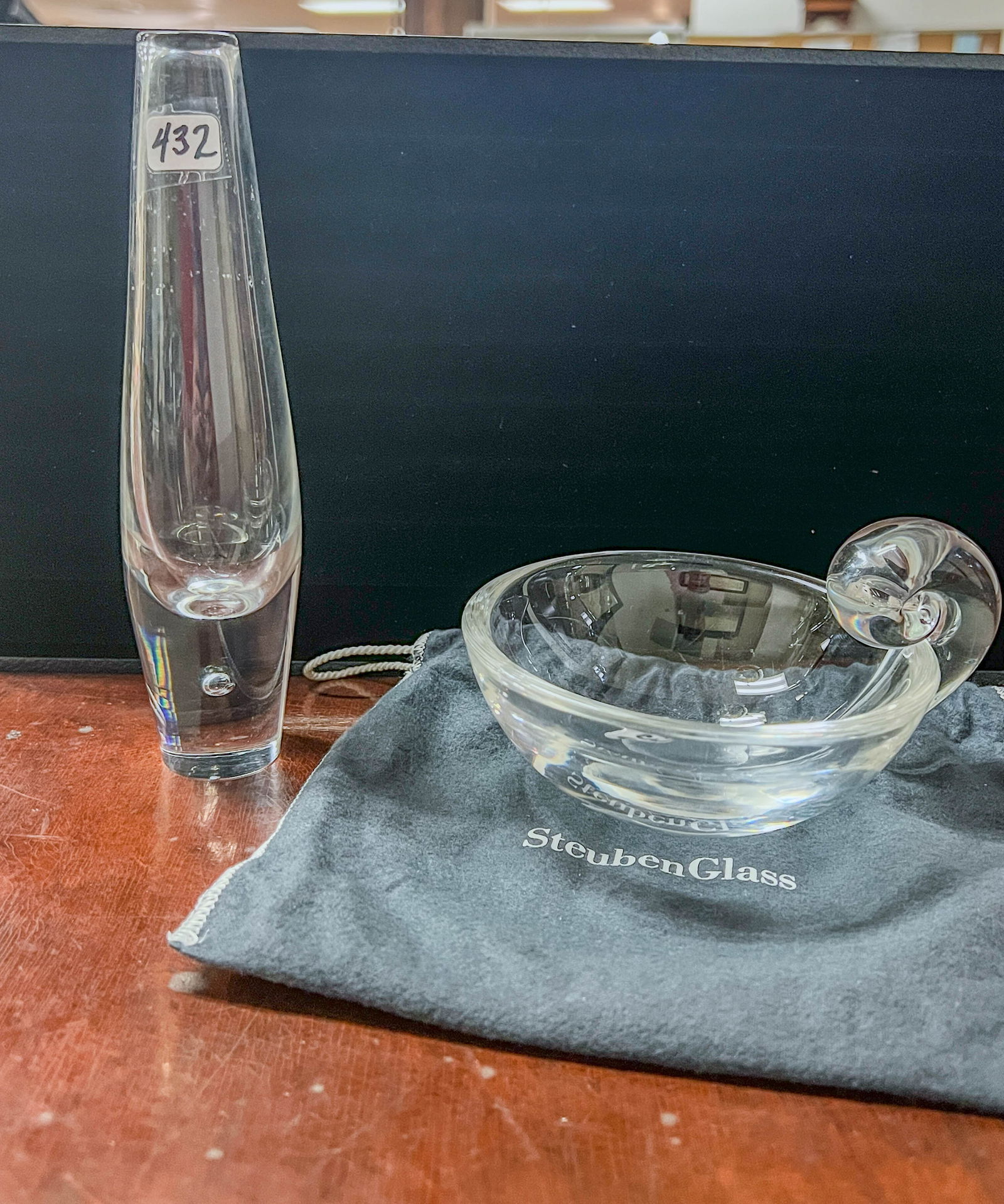 Signed Steuben Bowl and Vase (1 of 7)