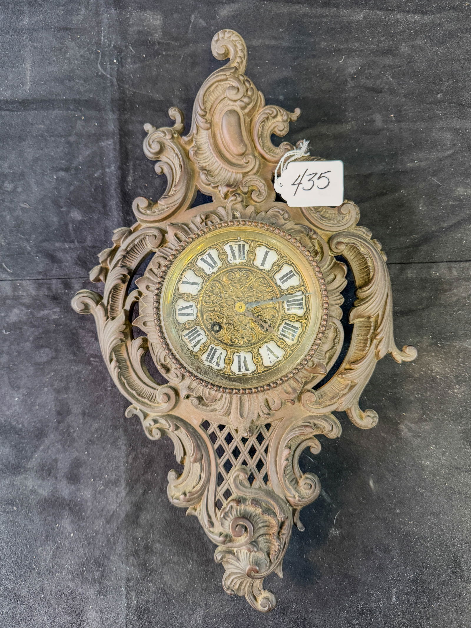 1880s Cast Iron Wall Hanging Clock (1 of 4)
