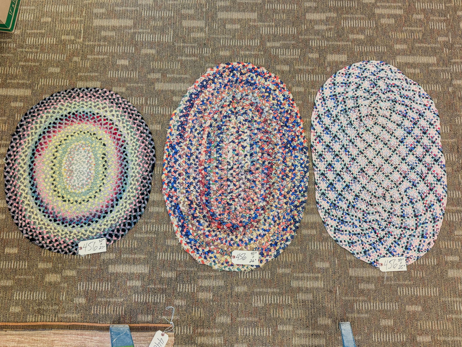 Group of Four 1920s-30s Handmade Rag Rugs (1 of 8)