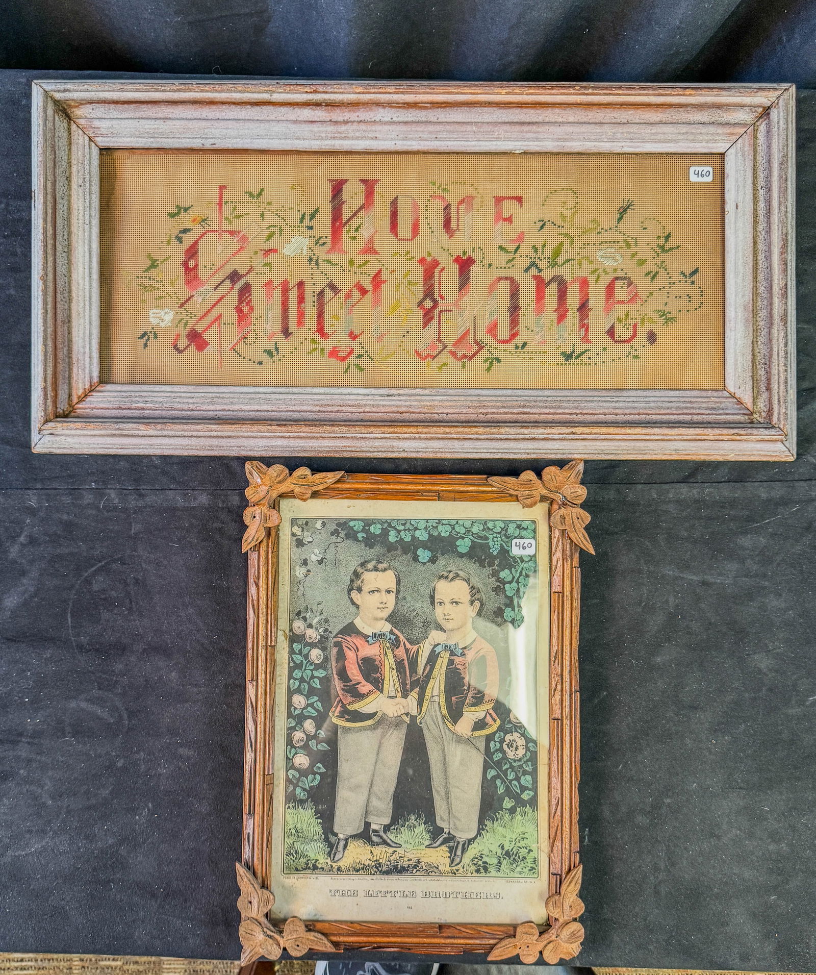 "Home Sweet Home" Cross Stitch and Currier & Ives Print (1 of 5)