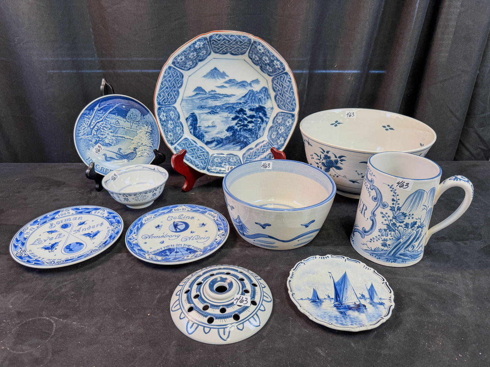 Group of Assorted Blue and White Pottery to include Delft (1 of 4)
