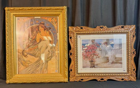 2 Large Framed Art Nouveau Prints