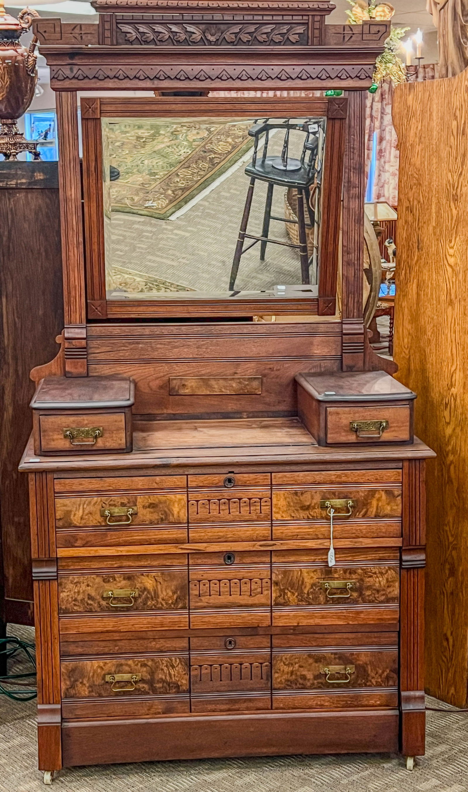 Walnut Fancy Hankie box dresser (1 of 8)