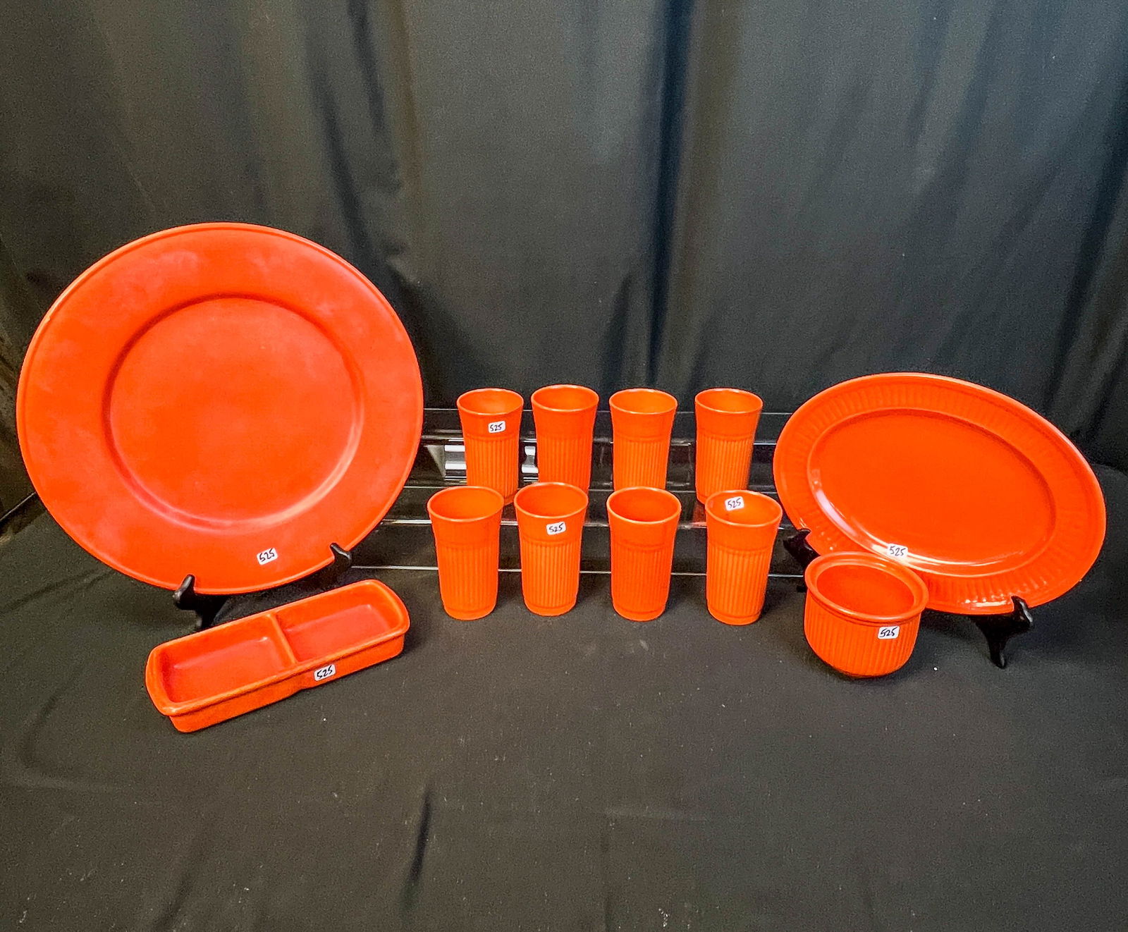 Group of Red Wing "Chevron" Tumblers, Butter Crock, Platter, More! (1 of 5)