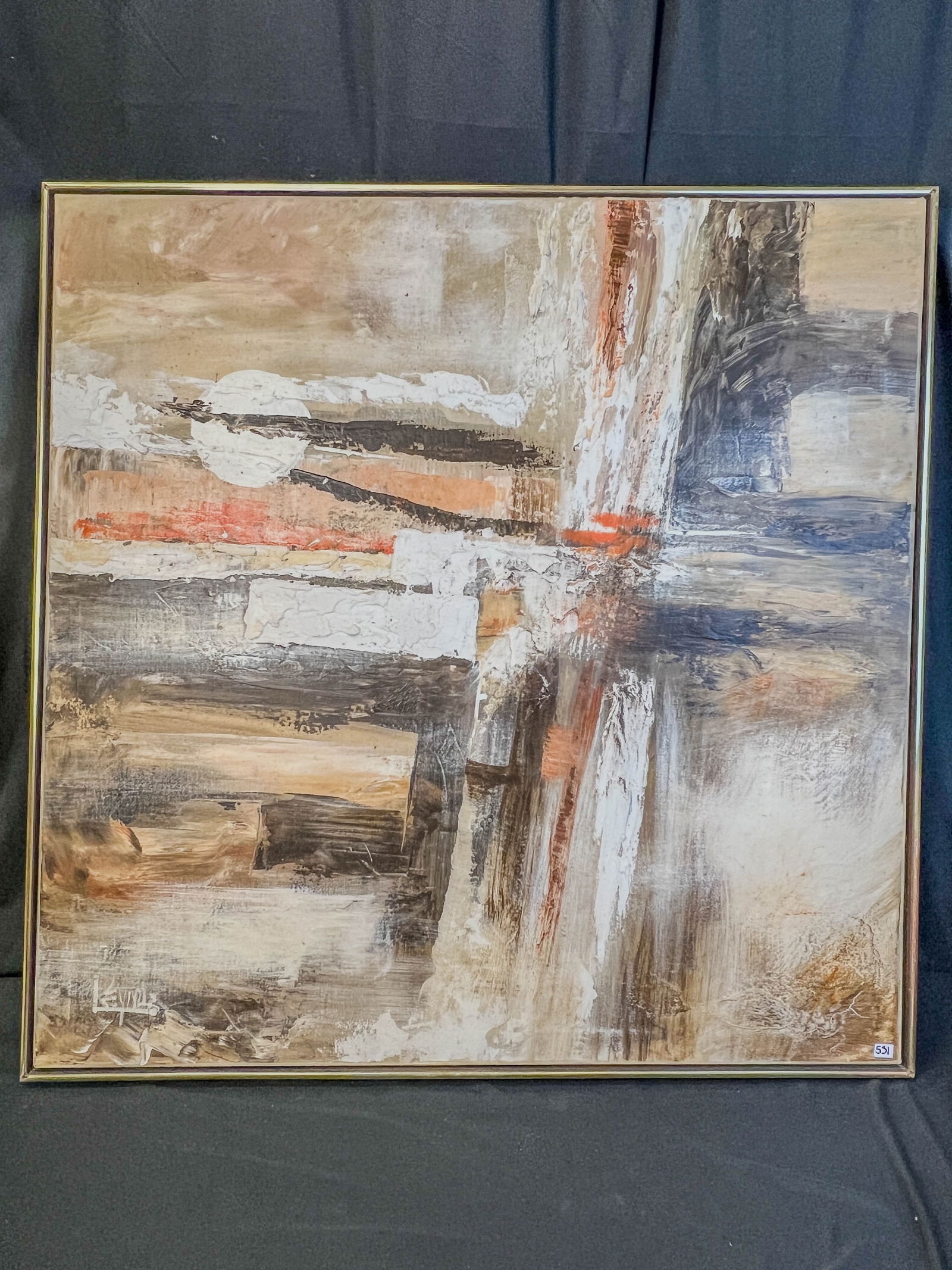Lee Reynolds Large  Abstract Oil on Canvas c.1960 (1 of 12)