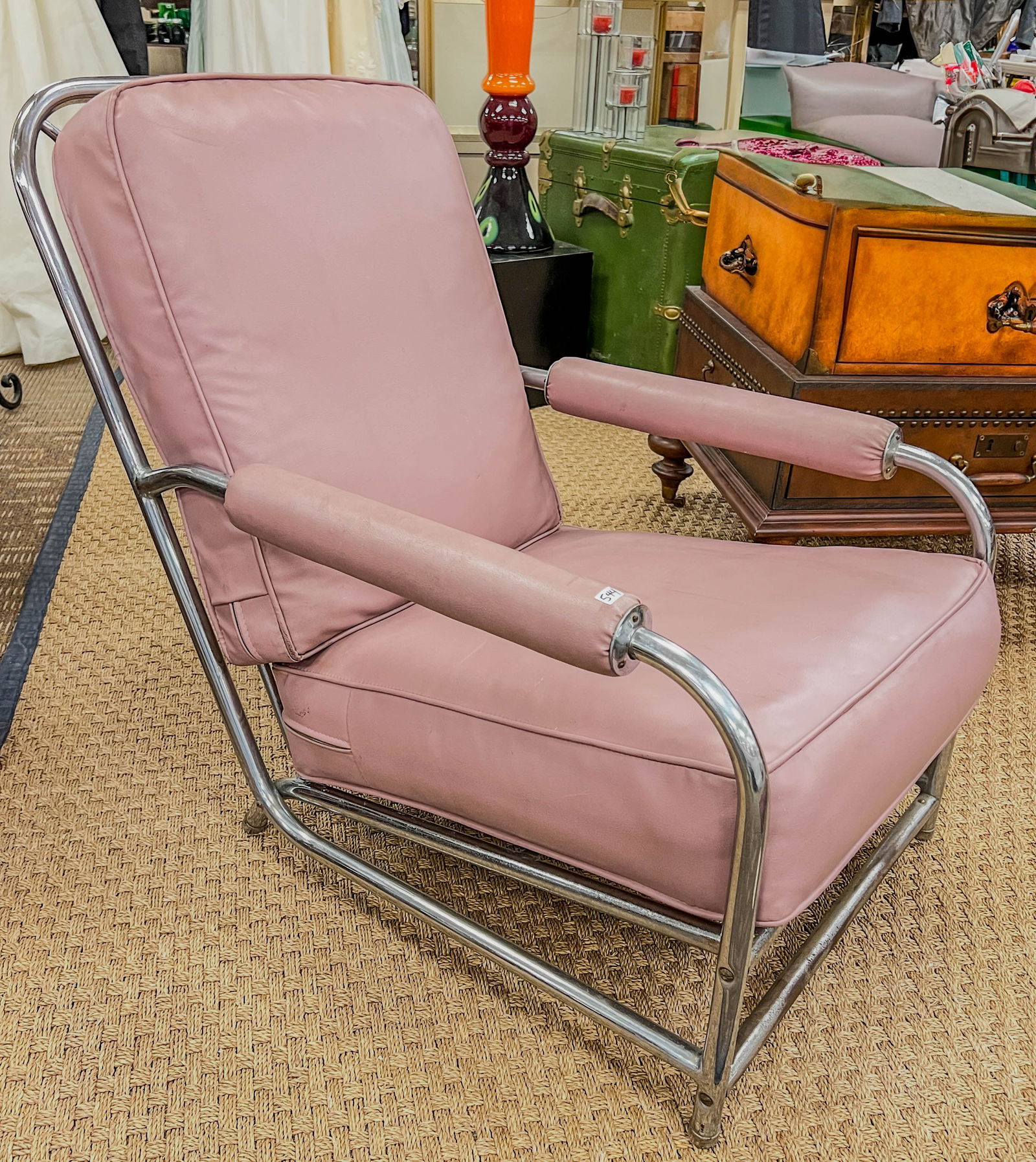 Lloyd Loom Art Deco Chrome Lounge Chair c.1930'/40's (1 of 7)