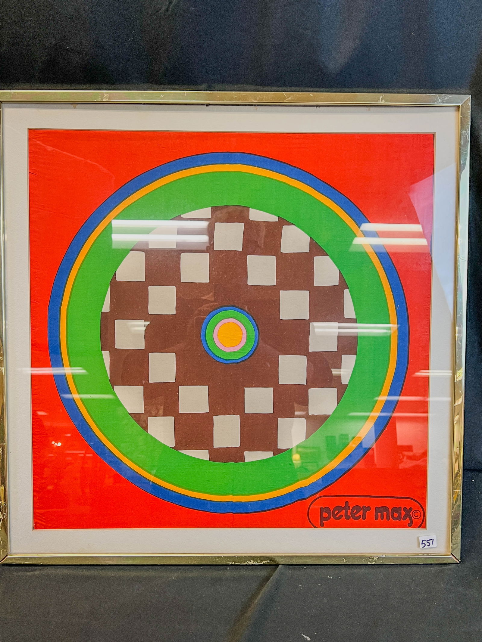 Peter Max Silk Scarf, Framed C.1960's (1 of 5)